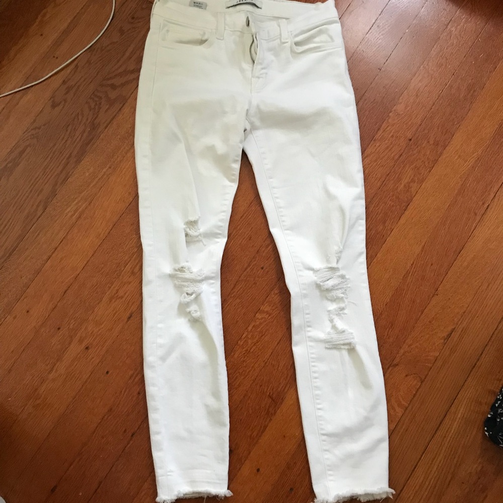 Jbrand distressed skinny ankle jeans